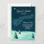 Reindeers Pulling Weihnachtsfeiertag des Weihnacht Postkarte (Vorne/Hinten)