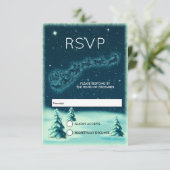 Reindeers Pulling Weihnachtsmann Weihnachts-UAWG RSVP Karte (Stehend Vorderseite)