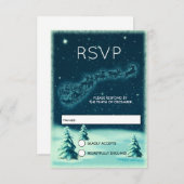Reindeers Pulling Weihnachtsmann Weihnachts-UAWG RSVP Karte (Vorne/Hinten)