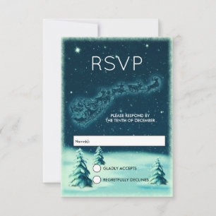 Reindeers Pulling Weihnachtsmann Weihnachts-UAWG RSVP Karte