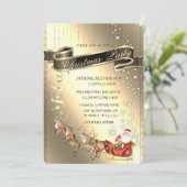 Reindeers, Weihnachtsmann, Sleigh Weihnachtsmann Einladung (Stehend Vorderseite)