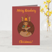 Reindeery Weihnachten Karte (Gelbe Blume)