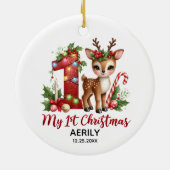 Reindeh mein erstes Weihnachtsbaby Keramik Ornament (Hinten)