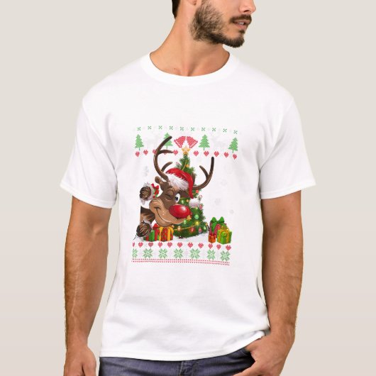 Reinder Dog Lover Santa T-Shirt (Vorderseite)