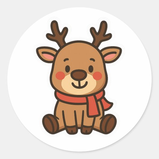 Reinder Runder Aufkleber (Vorderseite)