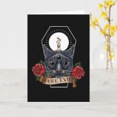 Reine böse Katze Karte (Gelbe Blume)