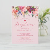 Reine Elegance Girls Taufe Einladung (Stehend Vorderseite)