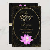 Reine Eleganz, Lotus pink, Gold Save The Date (Vorne/Hinten)