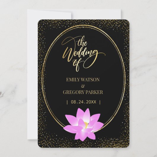 Reine Eleganz, Lotus pink, Gold Save The Date (Vorderseite)