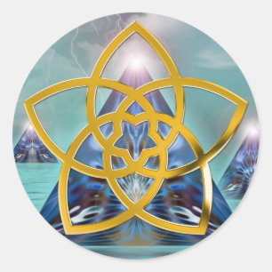 Reine Energie Symbol-Venus-Blume/-GOLDES   Runder Aufkleber