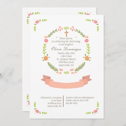 Reine Feier religiöse Einladung (Vorne/Hinten)