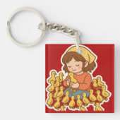 Reine Freude mit kleinen Entenküken 🐥💛" Schlüsselanhänger (Vorderseite)