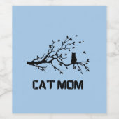 "reine, fruchtige Katzenart-Mama" Weinetikett (Einzelnes Label)