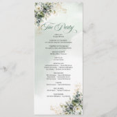 Reine Garten-Wasserfarbe-Botanische Hochzeitsprogr Programm (Rückseite)
