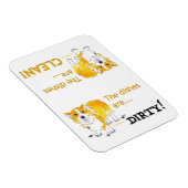 Reine Geschirr / schmutzige Geschirr Corgi (3x4) Magnet (Rechte Seite)