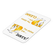 Reine Geschirr / schmutzige Geschirr Corgi (3x4) Magnet (Linke Seite)