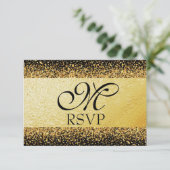 Reine Gold Elegance RSVP Karte (Stehend Vorderseite)