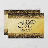 Reine Gold Elegance RSVP Karte (Vorne/Hinten)