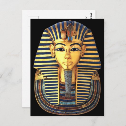 Reine Gold-Gräbermaske Pharao Tutankhamun Postkarte (Vorne/Hinten)