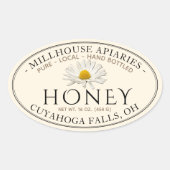 Reine handgetränkte Rohmilch mit Daisy Ovaler Aufkleber (Vorderseite)