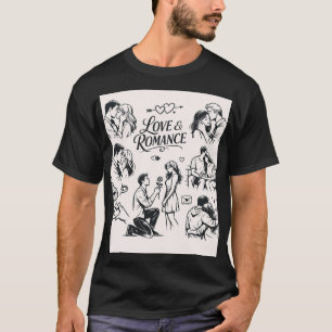 Reine Liebe: Minimalistische Paarkonturen T-Shirt