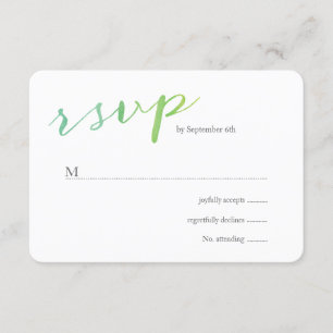 Reine Liebe Watercolor Wedding RSVP / Limon Emeral Karte