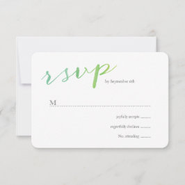Reine Liebe Watercolor Wedding RSVP / Limon Emeral Karte
