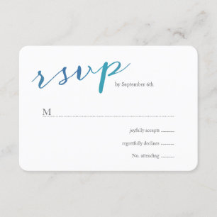 Reine Liebe Watercolor Wedding RSVP / Ocean Blue Karte