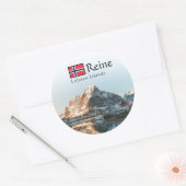 Reine Lofoten Islands Souvenir Runder Aufkleber (Umschlag)