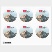 Reine Lofoten Islands Souvenir Runder Aufkleber (Blatt)