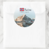 Reine Lofoten Islands Souvenir Runder Aufkleber (Tasche)