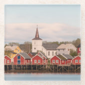 Reine Lofoten Norwegen Glasuntersetzer (Vorderseite)