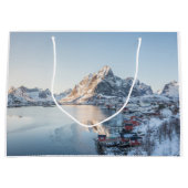 Reine Lofoten Norwegen Große Geschenktüte (Vorderseite)
