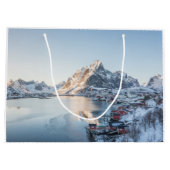 Reine Lofoten Norwegen Große Geschenktüte (Rückseite)