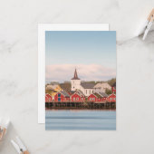 Reine Lofoten Norwegen Karte (Vorderseite/Rückseite Beispiel)