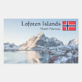 Reine Lofoten Norwegen Rechteckiger Aufkleber (Vorderseite)