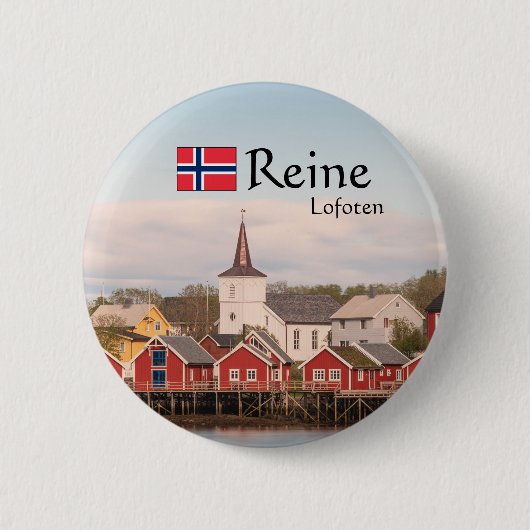 Reine Lofoten Souvenir Button (Vorderseite)