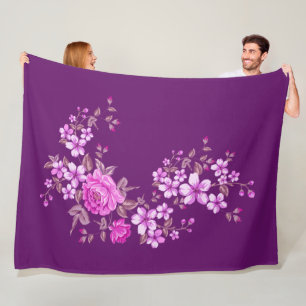 Reine Natur - Sommer der Rose 2 Fleecedecke