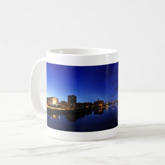 Reine Saginaw Nightime Fluss-Tasse Kaffeetasse (Vorderseite Links)