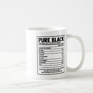 Reine Schwarze Ernährungsfakten Schwarze Geschicht Kaffeetasse