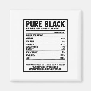 Reine Schwarze Nährwertangaben Schwarze Geschichte Magnet