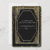 Reine schwarze und goldene Eleganz Save The Date (Rückseite)