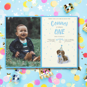 Reine Welpe 🐶 Basset Hound Erster Geburtstagskind Einladung