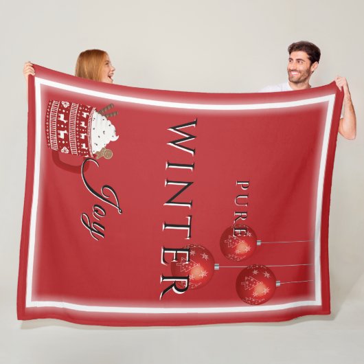 Reine Winterfreude mit Kakao und Weihnachtsschmuck Fleecedecke (Beispiel)