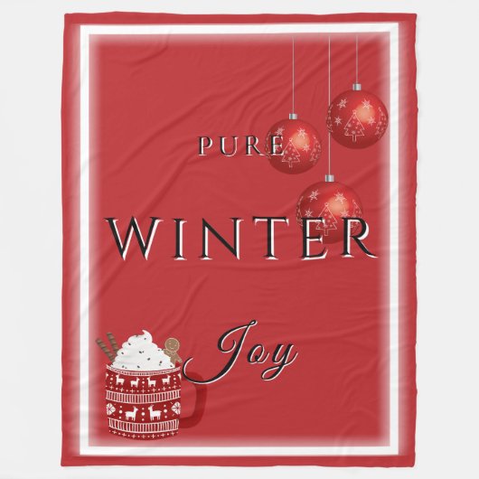 Reine Winterfreude mit Kakao und Weihnachtsschmuck Fleecedecke (Vorderseite)