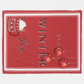 Reine Winterfreude mit Kakao und Weihnachtsschmuck Fleecedecke (Vorderseite (Horizontal))