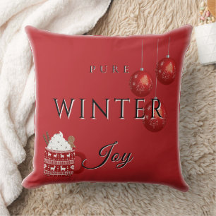 Reine Winterfreude mit Kakao und Weihnachtsschmuck Kissen