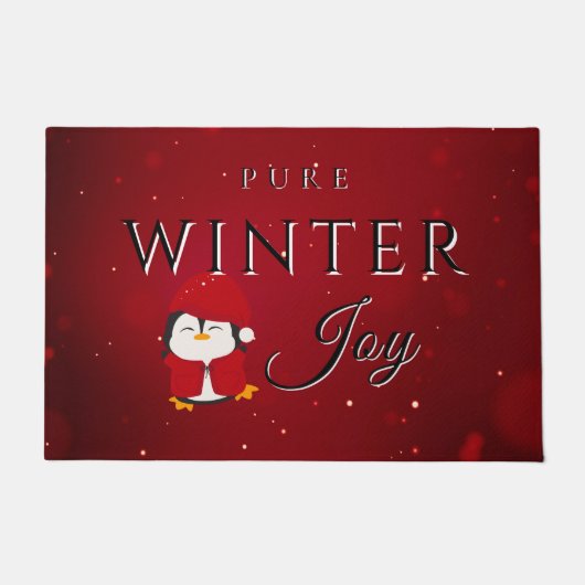Reine Winterfreude mit Pinguin Fußmatte (Vorderseite)