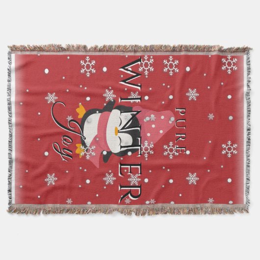 Reine Winterfreude mit Pinguin und Schnee Decke (Vorderseite)