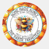 Reiner Bio Honig aus Liebe Runder Aufkleber (Vorderseite)